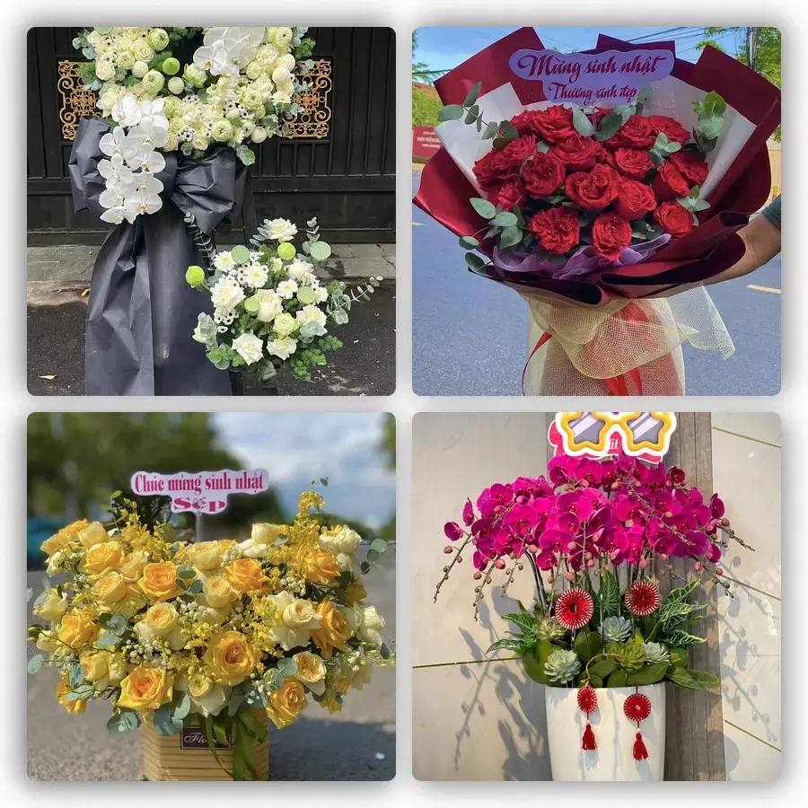 Mẫu hoa tươi tại Chi Nê