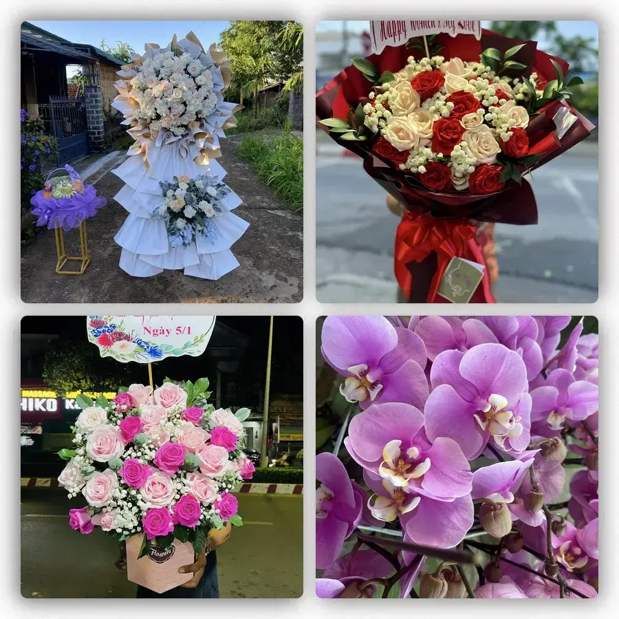 Mẫu hoa tươi tại Chợ Lầu