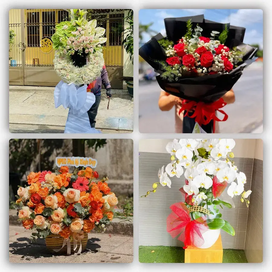 Mẫu hoa tươi tại Chờ