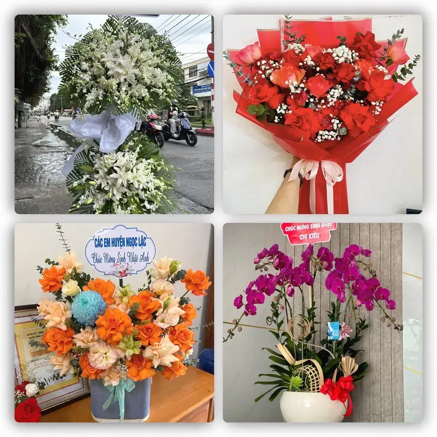 Mẫu hoa tươi tại Cờ Đỏ
