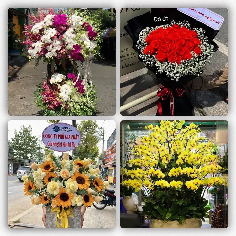 Mẫu hoa tươi tại Cồn