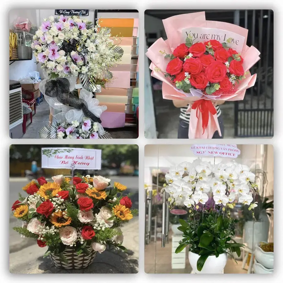 Mẫu hoa tươi tại Đại Đình