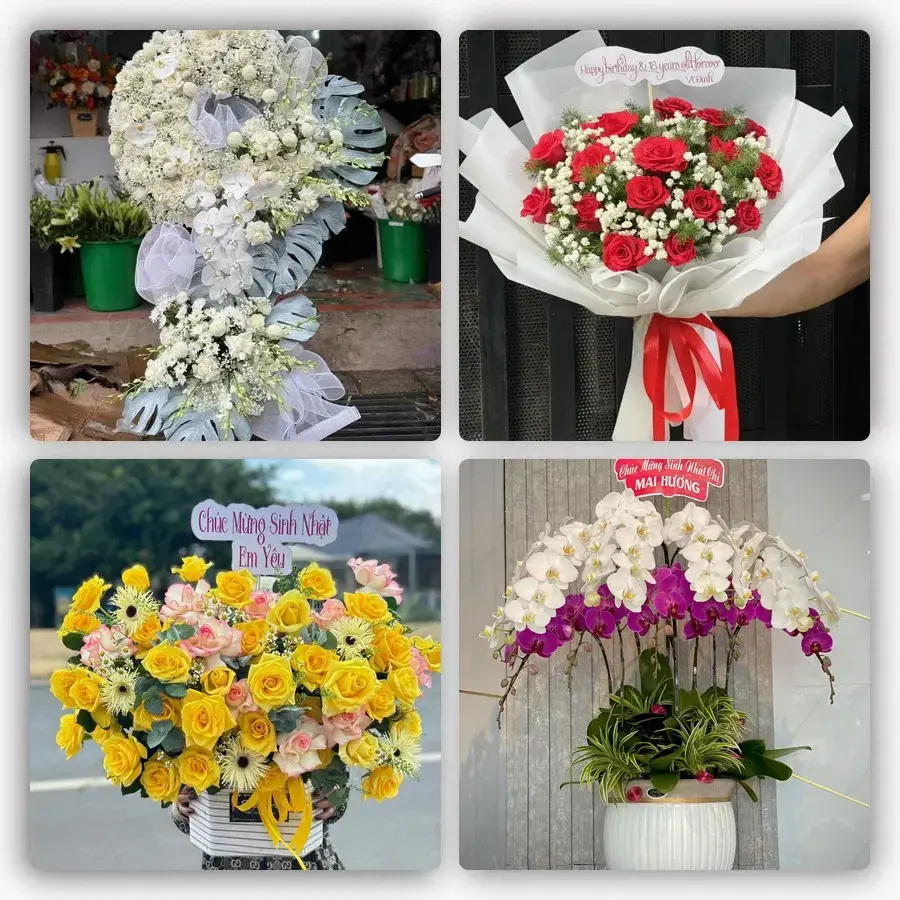 Mẫu hoa tươi tại Đắk Rve