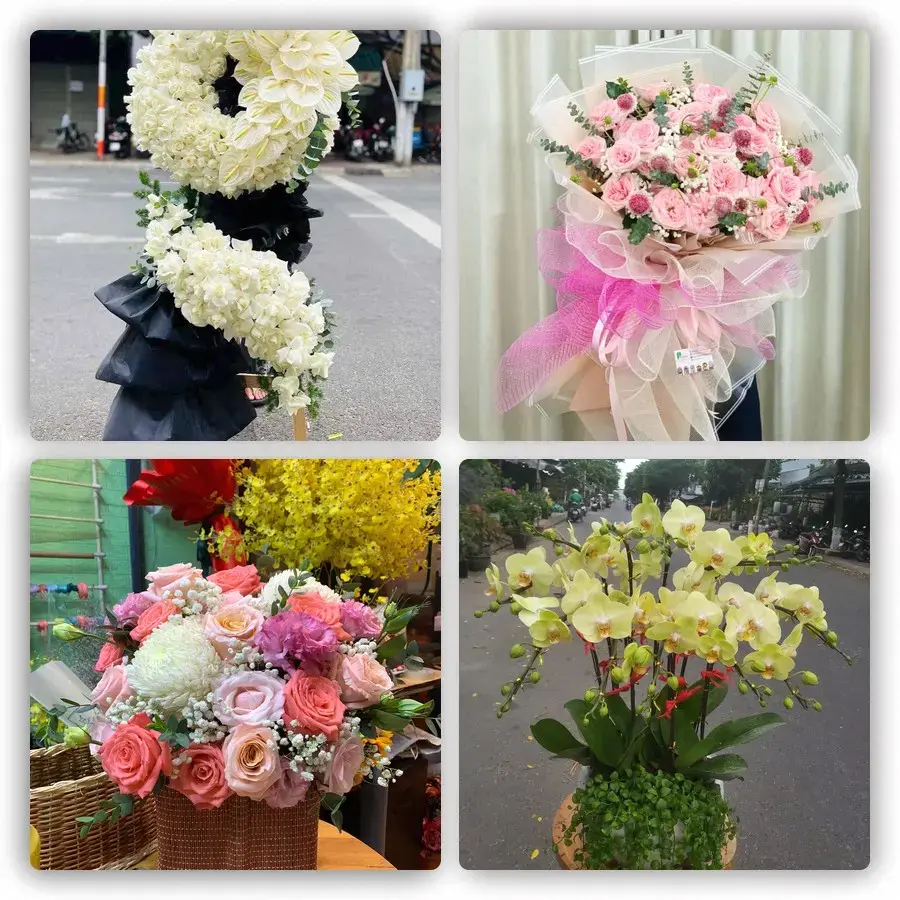 Mẫu hoa tươi tại Đạo Đức