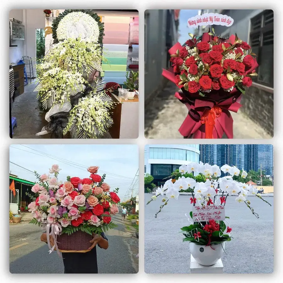 Mẫu hoa tươi tại Di Lăng