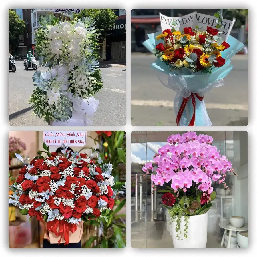 Mẫu hoa tươi tại Định Trung