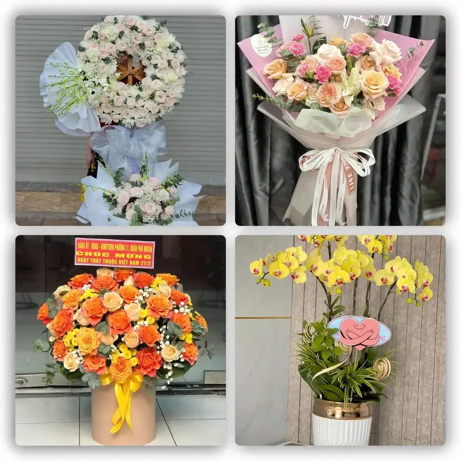 Mẫu hoa tươi tại Đôn Châu