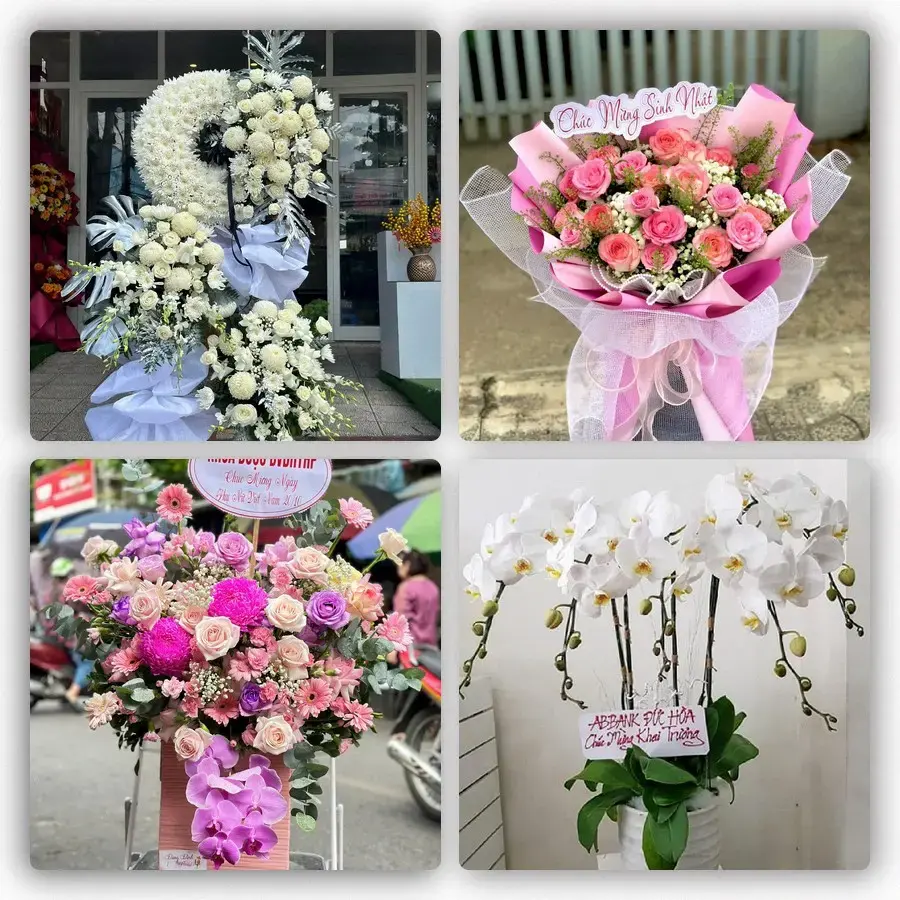 Mẫu hoa tươi tại Gò Dầu