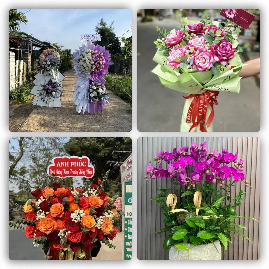 Mẫu hoa tươi tại Hà Lam