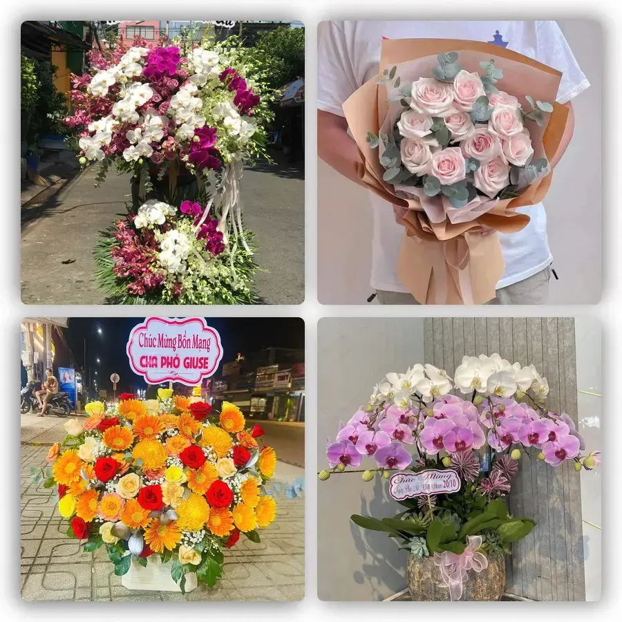 Mẫu hoa tươi tại Hồ Xá