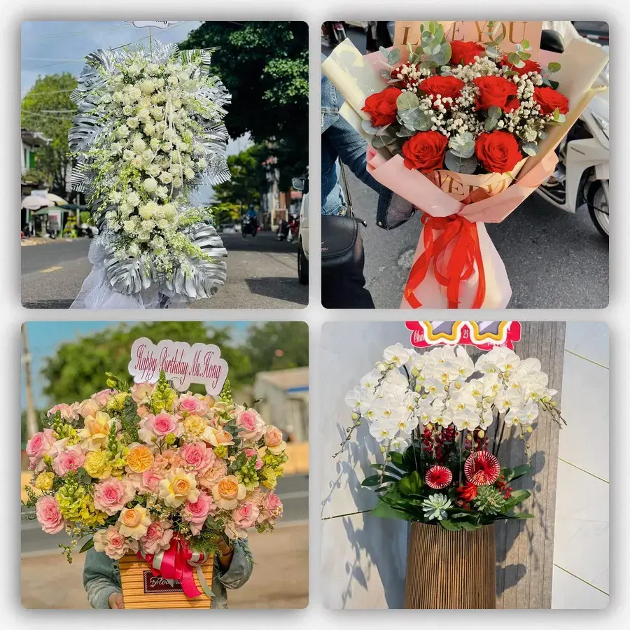 Mẫu hoa tươi tại Hòa Ân