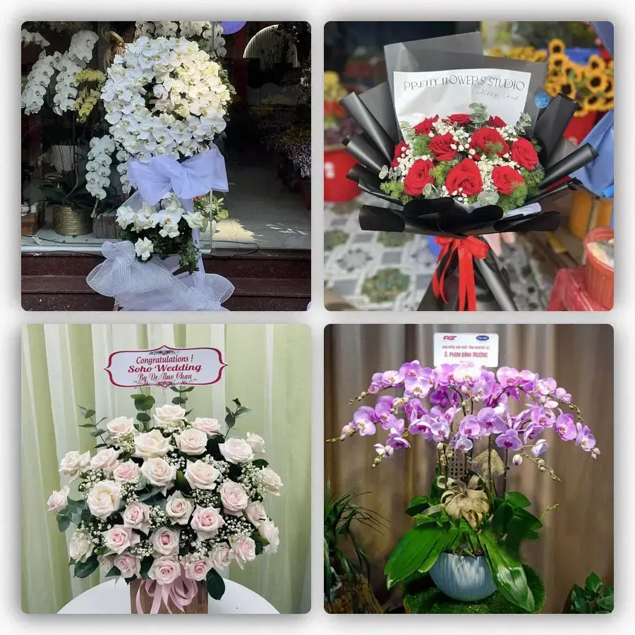 Mẫu hoa tươi tại Hưng Khánh Trung A
