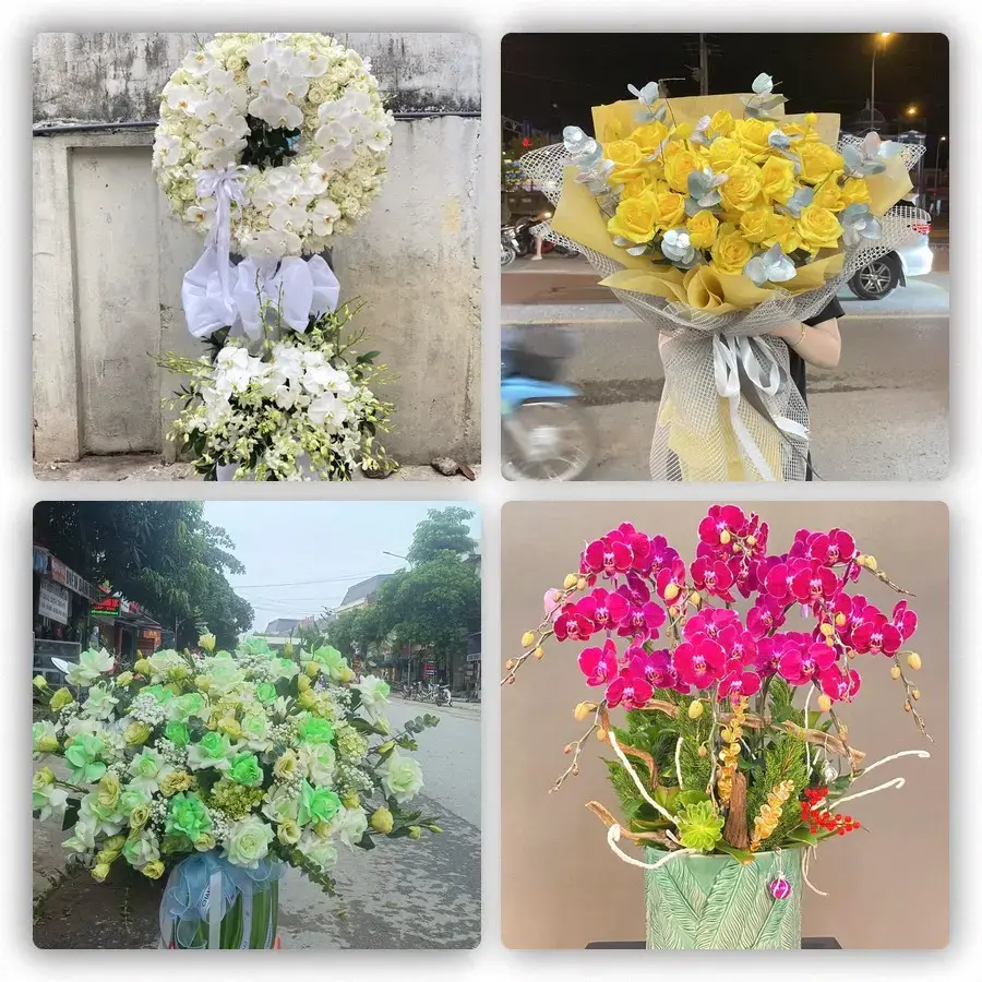 Mẫu hoa tươi tại Hựu Thành