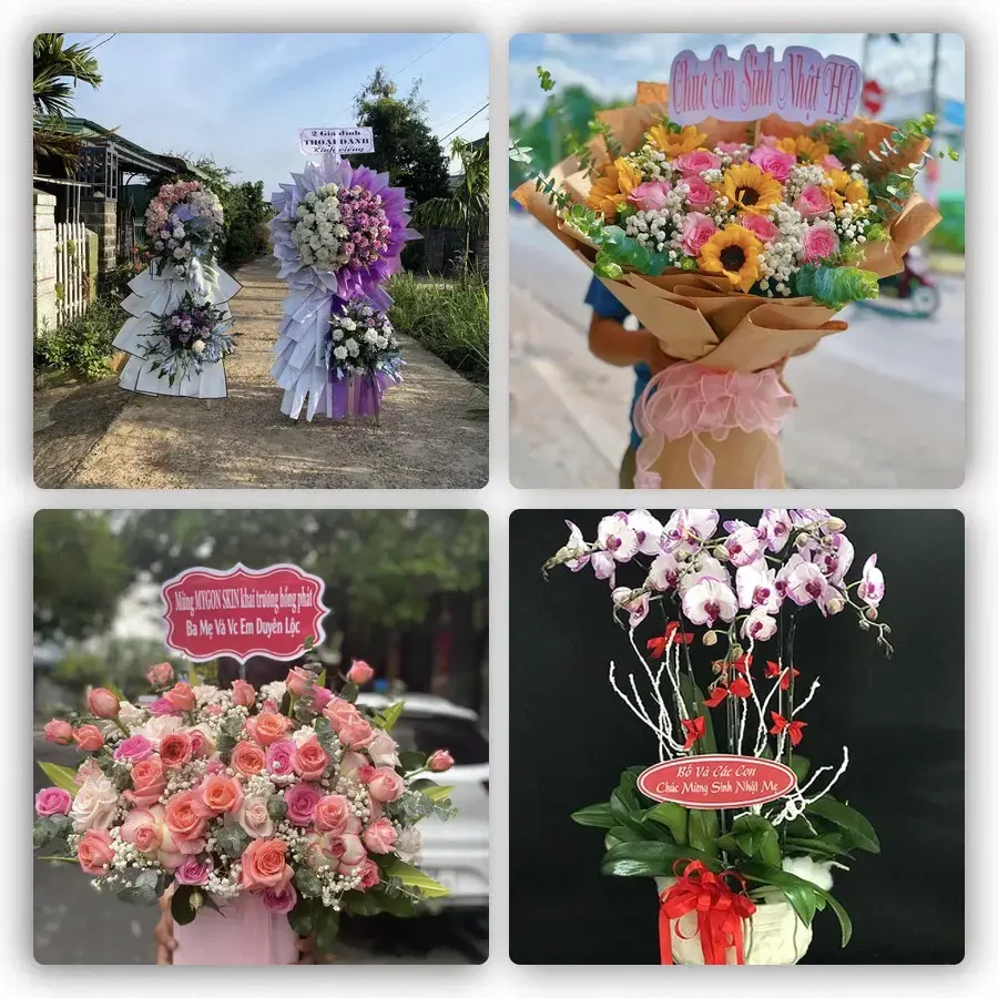Mẫu hoa tươi tại Long An