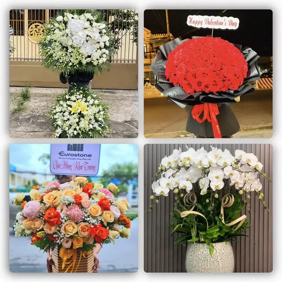 Mẫu hoa tươi tại Long Châu