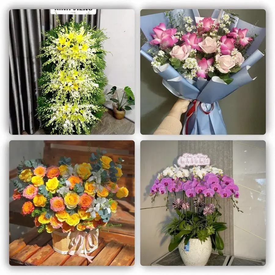 Mẫu hoa tươi tại Long Giao