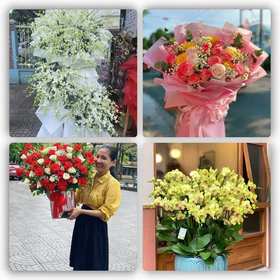 Mẫu hoa tươi tại Long Hồ