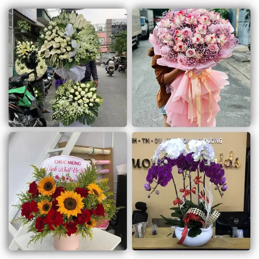 Mẫu hoa tươi tại Long Phú