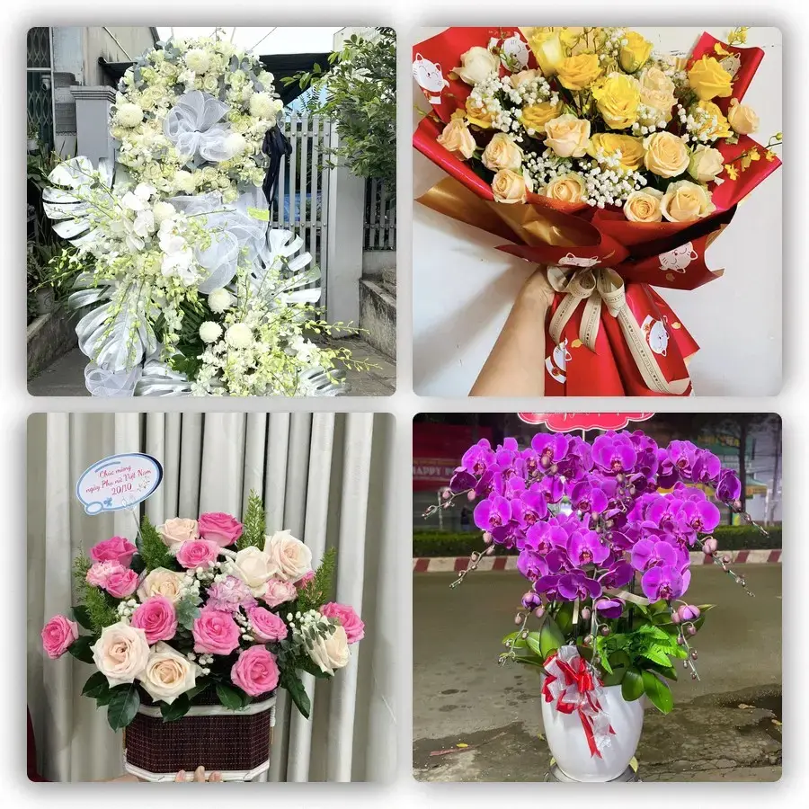 Mẫu hoa tươi tại Long Sơn