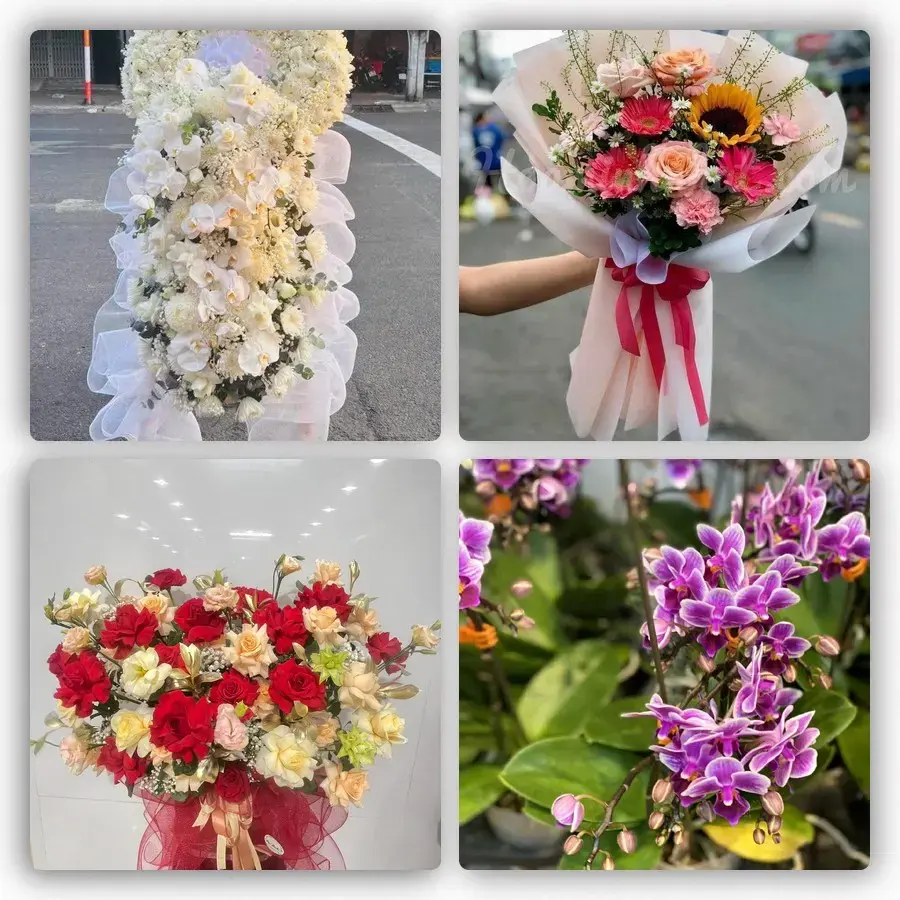 Mẫu hoa tươi tại Long Thới