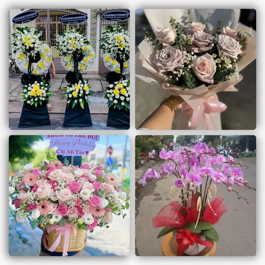 Mẫu hoa tươi tại Long Thới