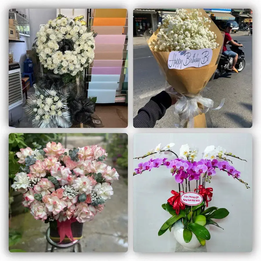 Mẫu hoa tươi tại Lục Sỹ