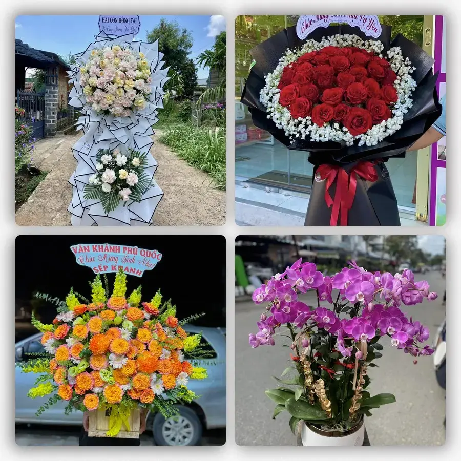 Mẫu hoa tươi tại Mãn Đức