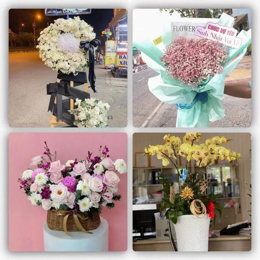 Mẫu hoa tươi tại Mỹ An