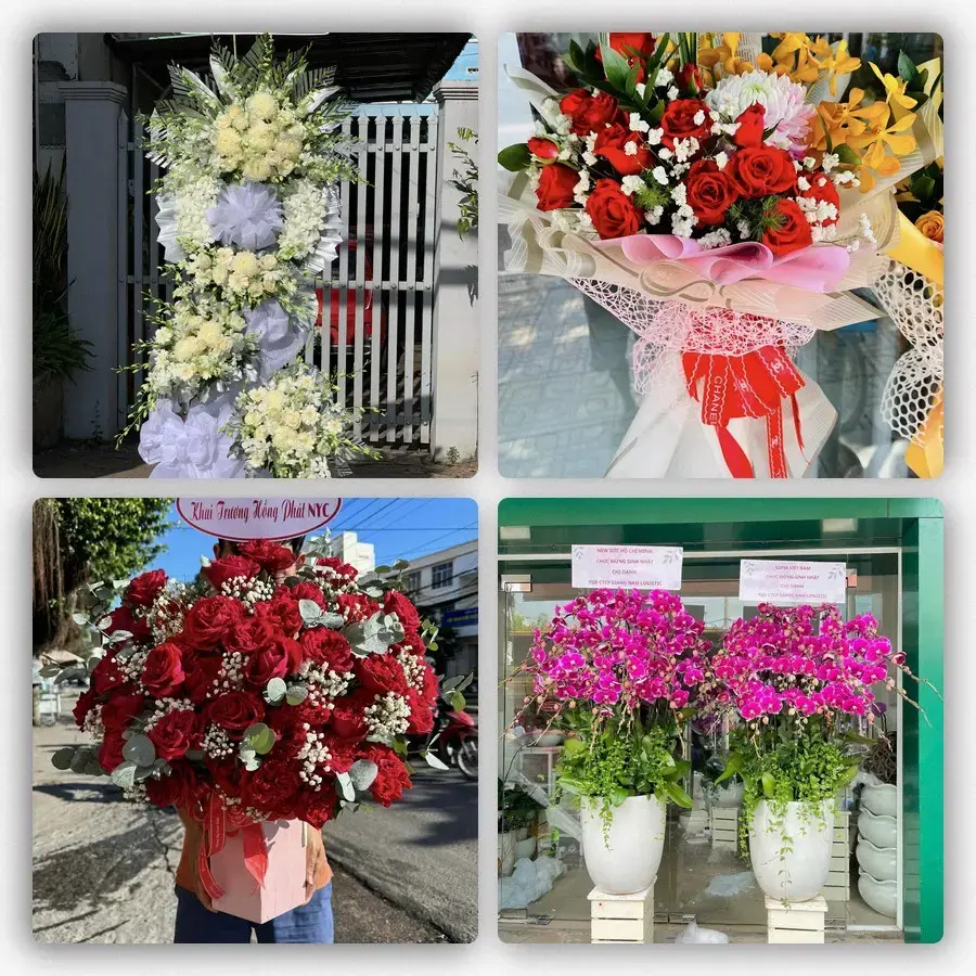 Mẫu hoa tươi tại Năm Căn