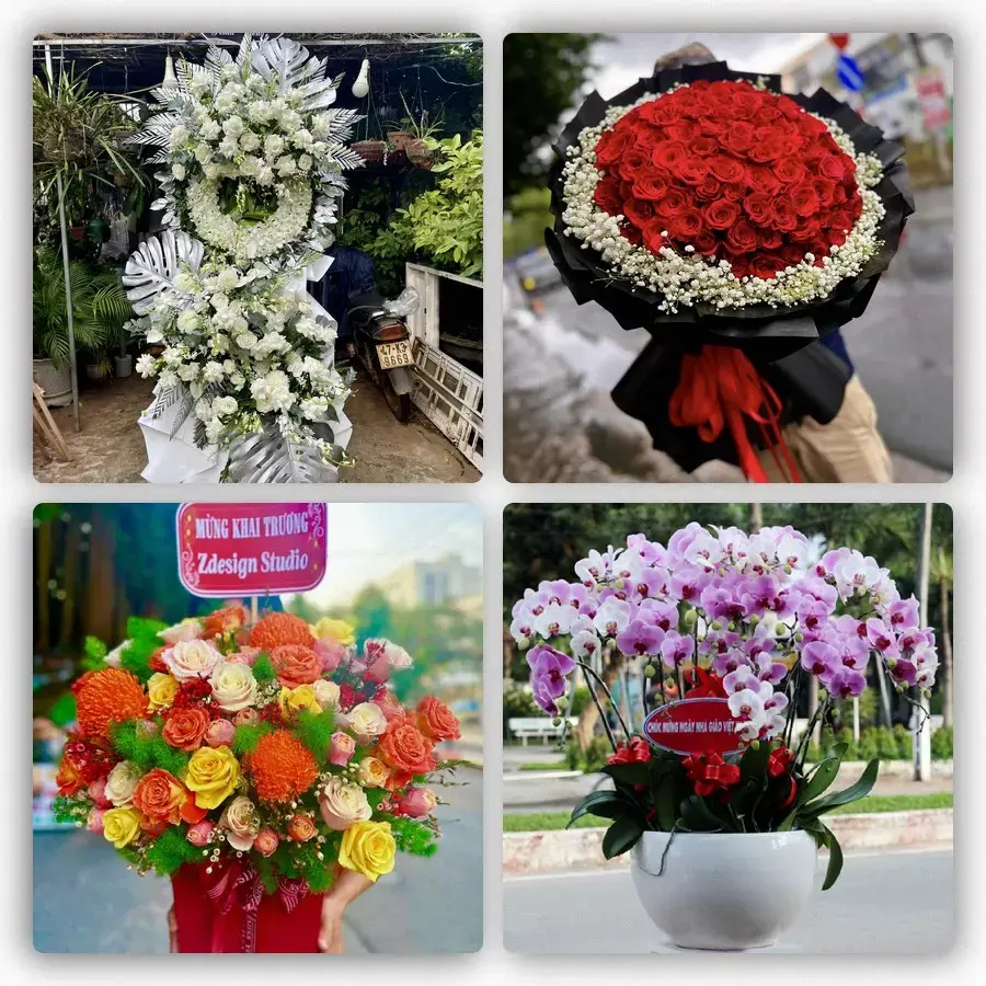 Mẫu hoa tươi tại Nam Đàn