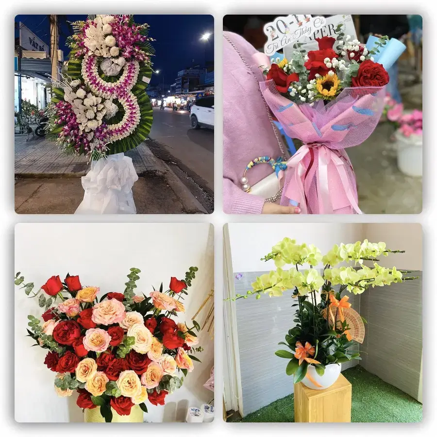 Mẫu hoa tươi tại Ngã Sáu