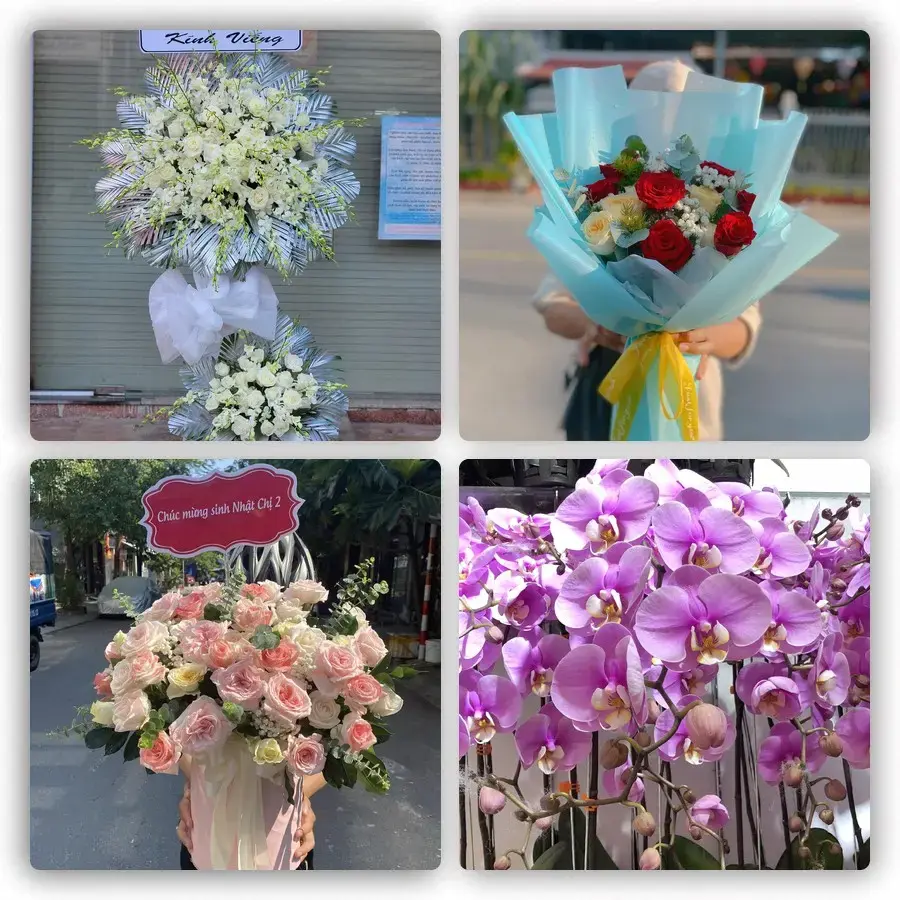 Mẫu hoa tươi tại Nga Sơn