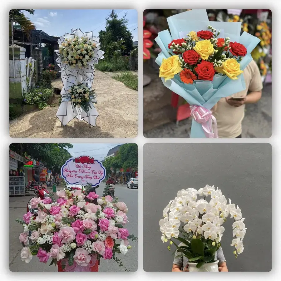 Mẫu hoa tươi tại Nghèn