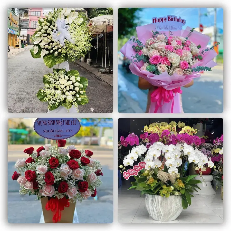 Mẫu hoa tươi tại Nhà Bàng