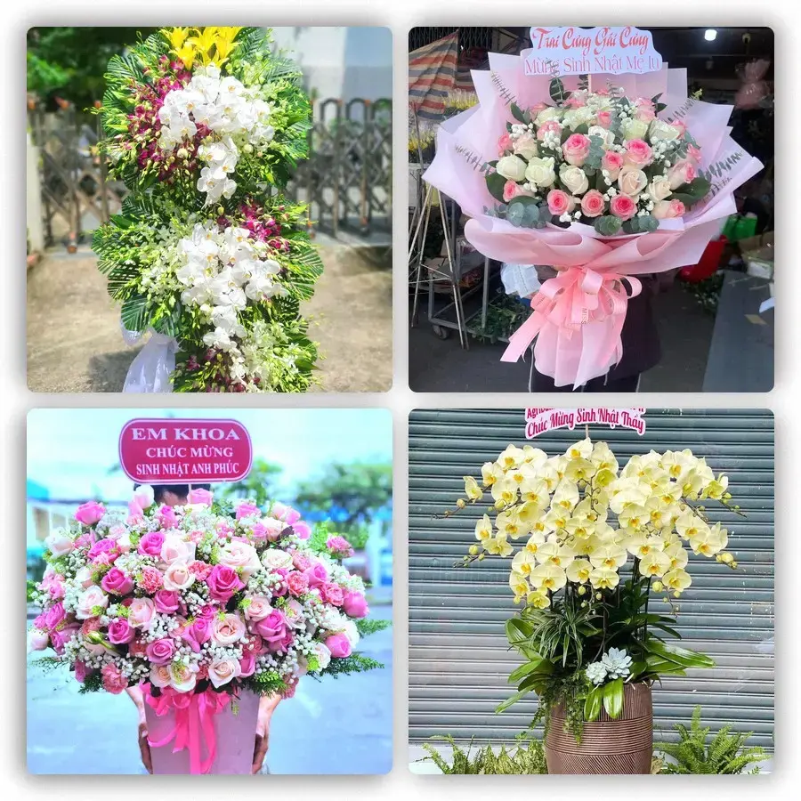 Mẫu hoa tươi tại Nham Biền