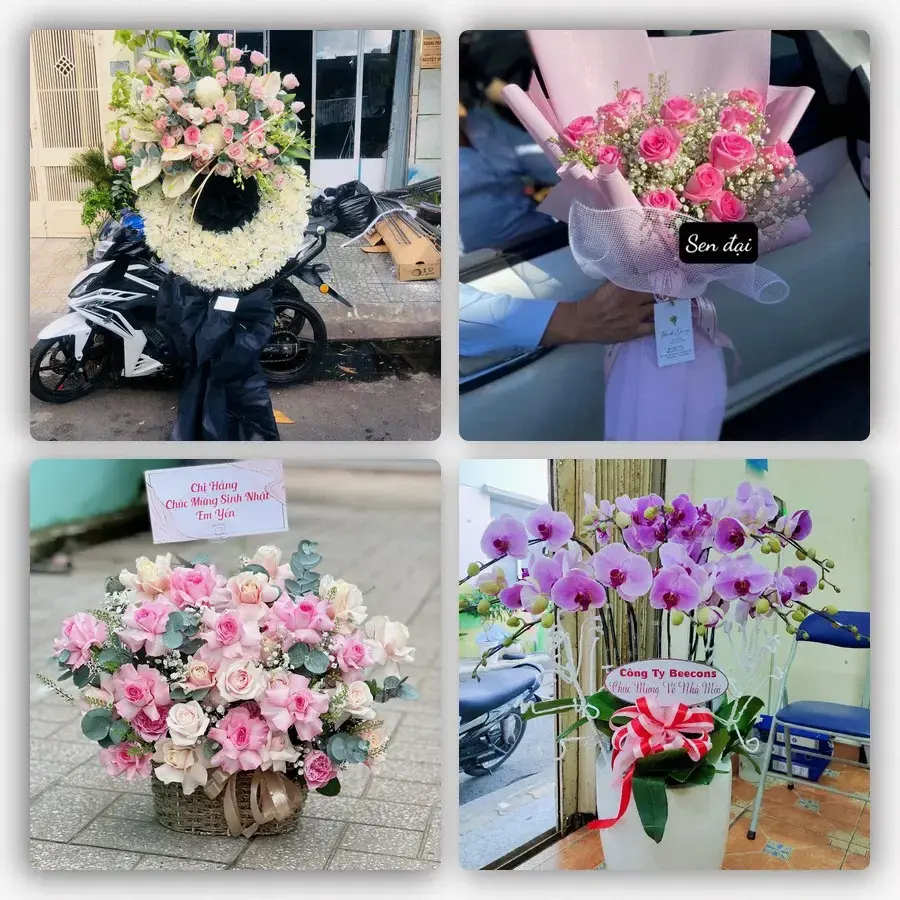 Mẫu hoa tươi tại Núi Thành