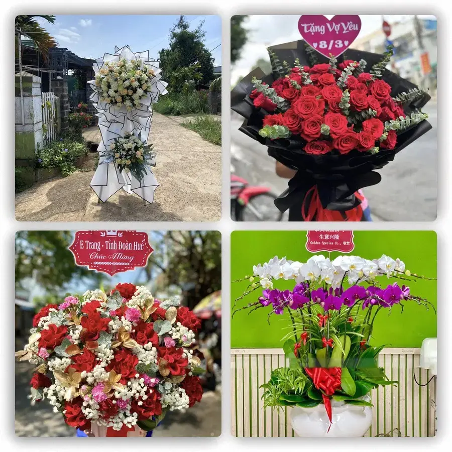 Mẫu hoa tươi tại Phong Điền