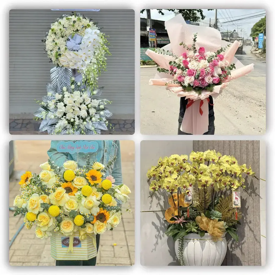 Mẫu hoa tươi tại Phú Tân