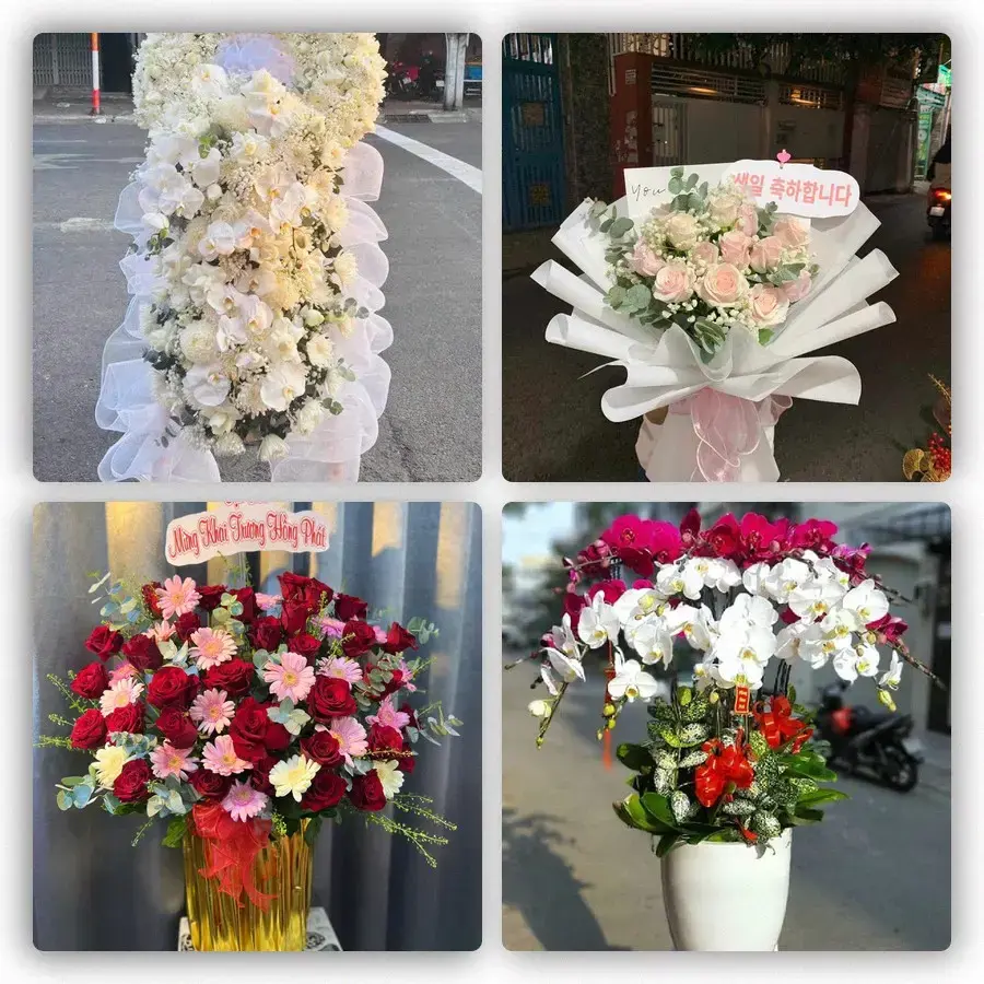 Mẫu hoa tươi tại Phước Long