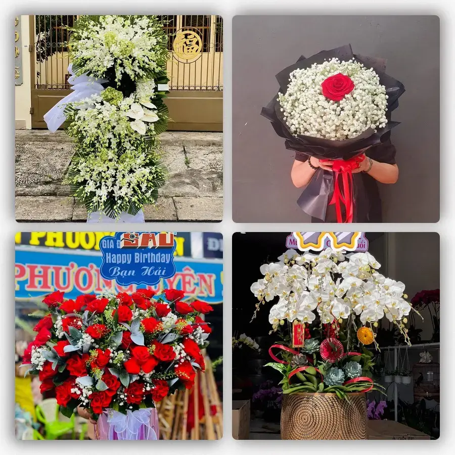 Mẫu hoa tươi tại Phước Long