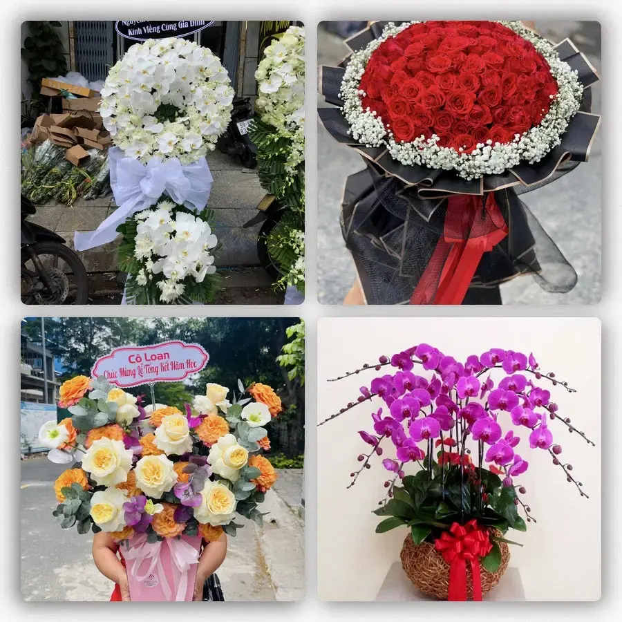 Mẫu hoa tươi tại Phường 4