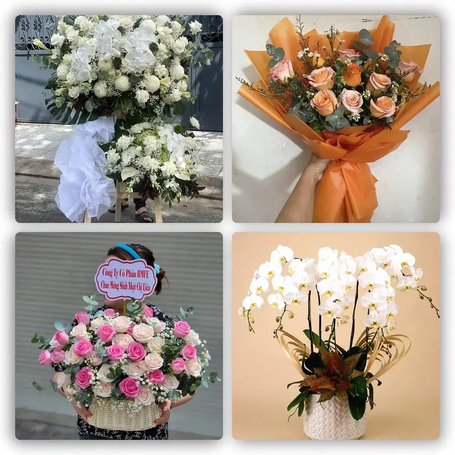 Mẫu hoa tươi tại Quán Hành