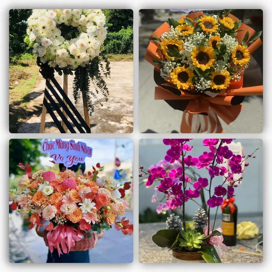 Mẫu hoa tươi tại Rạch Gòi