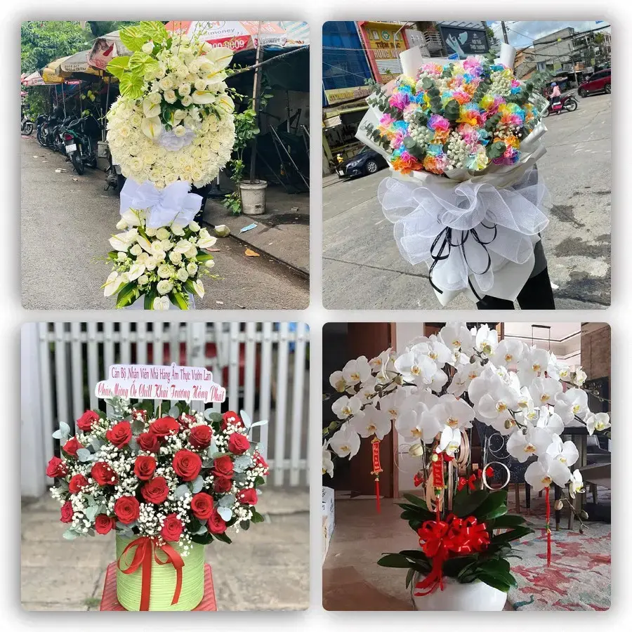 Mẫu hoa tươi tại Sông Cầu