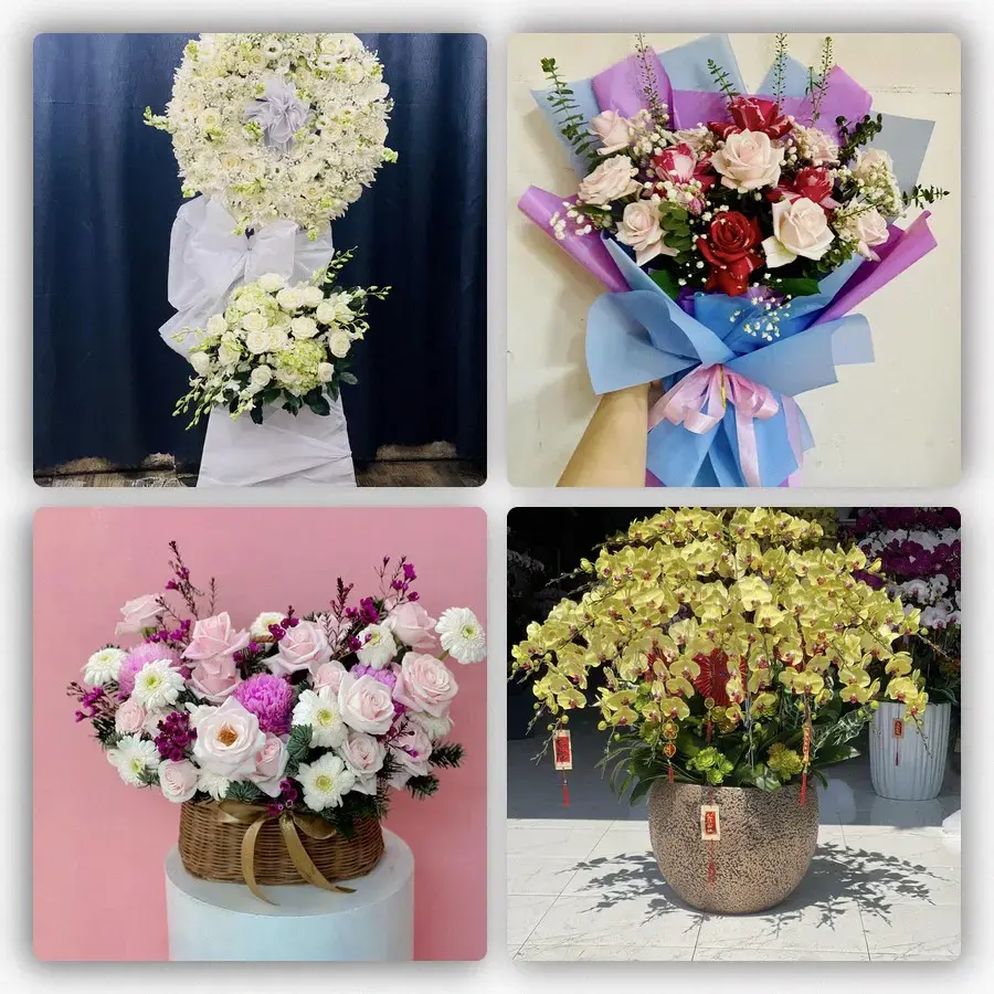 Mẫu hoa tươi tại Sông Đốc