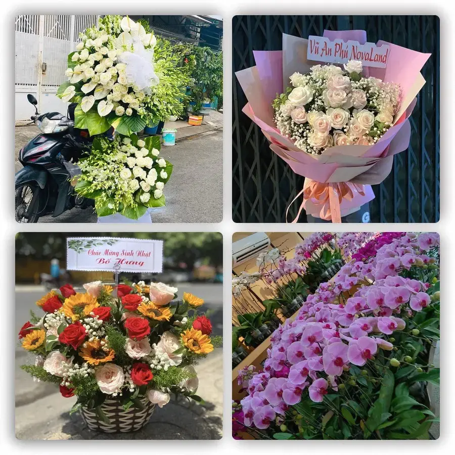 Mẫu hoa tươi tại Sông Mã