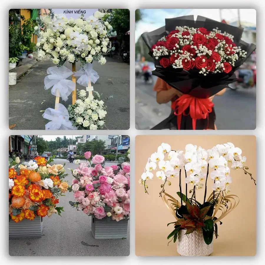 Mẫu hoa tươi tại Song Phú