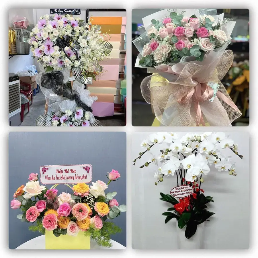 Mẫu hoa tươi tại Sông Vệ