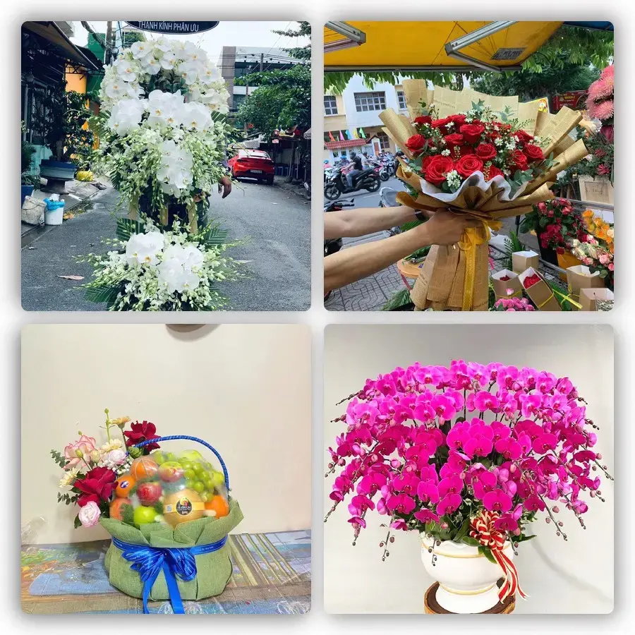 Mẫu hoa tươi tại Tân An
