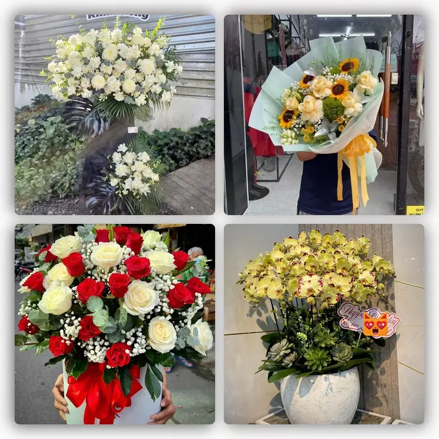Mẫu hoa tươi tại Tân Hòa